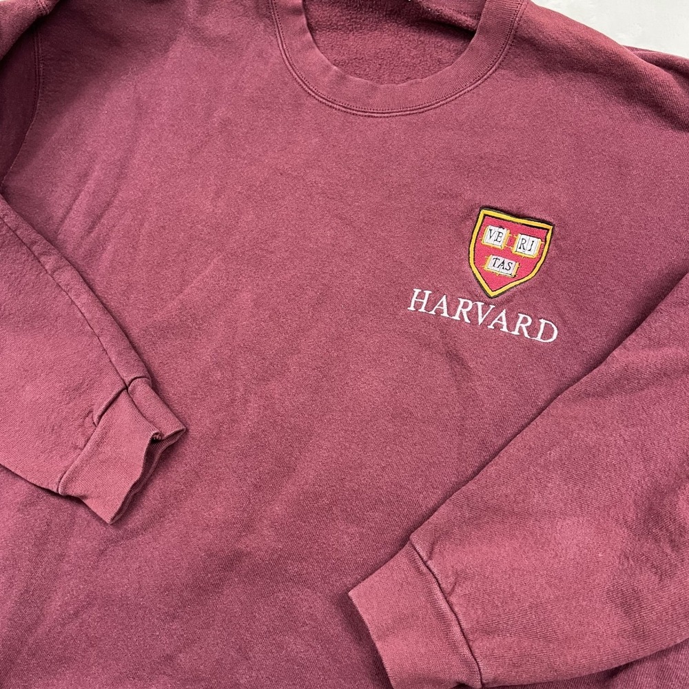 Lee Harvard Sweatshirt Mens 2X Burgundy Embroidered Crest Pullover USA Made